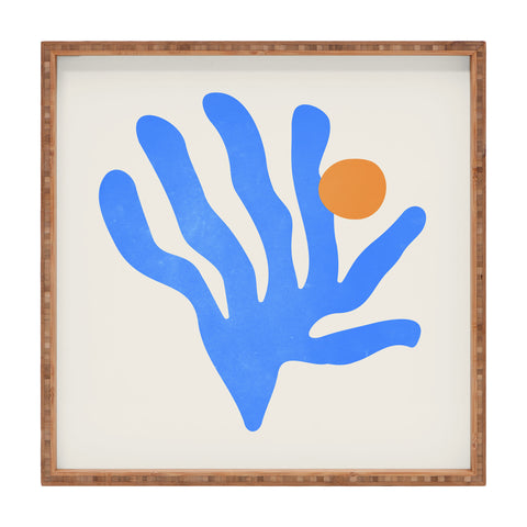 ayeyokp Jazz Blue Leaf Matisse Series Square Tray