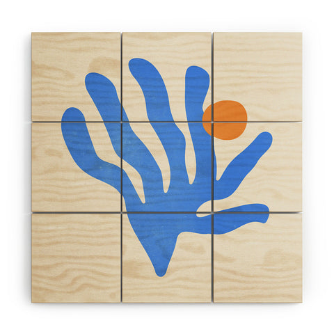 ayeyokp Jazz Blue Leaf Matisse Series Wood Wall Mural