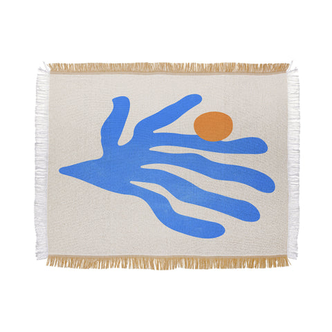 ayeyokp Jazz Blue Leaf Matisse Series Throw Blanket