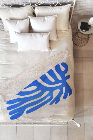 ayeyokp Marseille Blue Matisse Color Fleece Throw Blanket