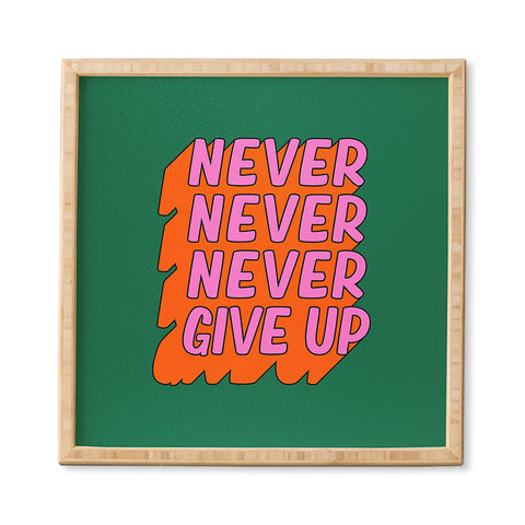 ayeyokp Never Never Give Up Framed Wall Art