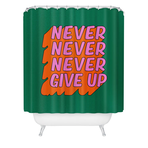 ayeyokp Never Never Give Up Shower Curtain