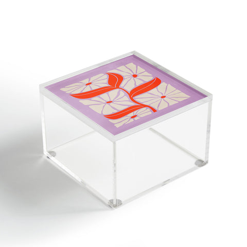 ayeyokp Plum Flamingo Les Fleurs Flower Acrylic Box