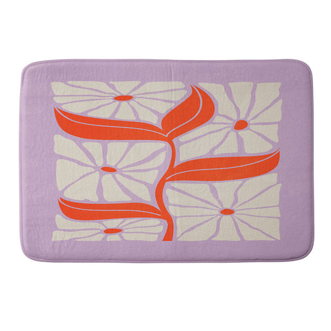 ayeyokp Plum Flamingo Les Fleurs Flower Memory Foam Bath Mat