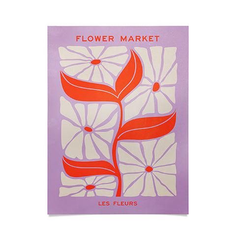 ayeyokp Plum Flamingo Les Fleurs Flower Poster