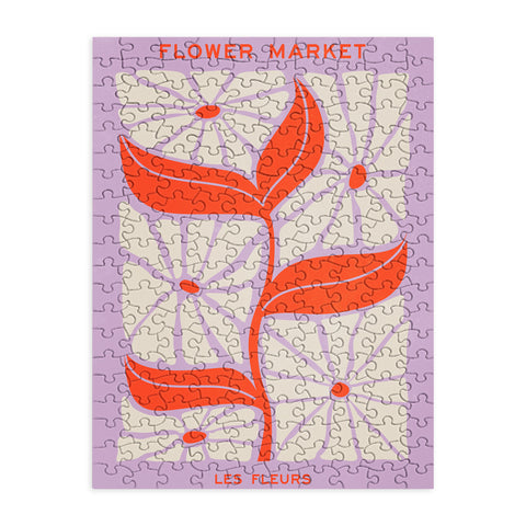 ayeyokp Plum Flamingo Les Fleurs Flower Puzzle