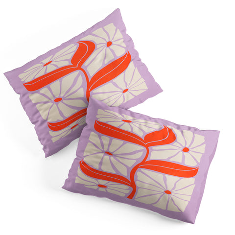 ayeyokp Plum Flamingo Les Fleurs Flower Pillow Shams