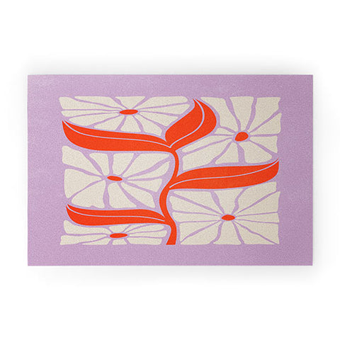 ayeyokp Plum Flamingo Les Fleurs Flower Welcome Mat