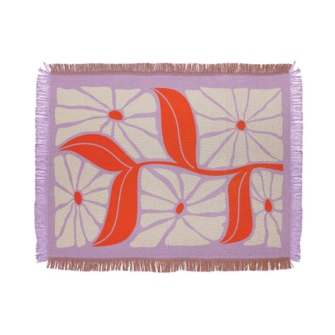 ayeyokp Plum Flamingo Les Fleurs Flower Throw Blanket
