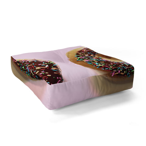 Ballack Art House Donut and pink Floor Pillow Square