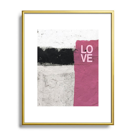 Ballack Art House Street Pink Metal Framed Art Print