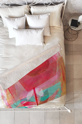 Barbara Chotiner A Rose is a Rose Fleece Throw Blanket