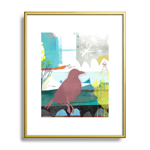 Barbara Chotiner Bird plus Ocean Metal Framed Art Print