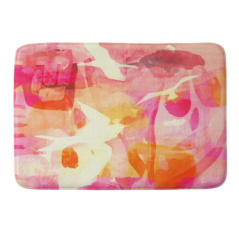 Barbara Chotiner flying to pink paradise Memory Foam Bath Mat