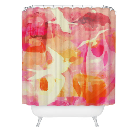 Barbara Chotiner flying to pink paradise Shower Curtain
