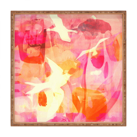 Barbara Chotiner flying to pink paradise Square Tray