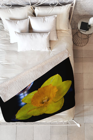 Barbara Sherman Daffodil Fleece Throw Blanket