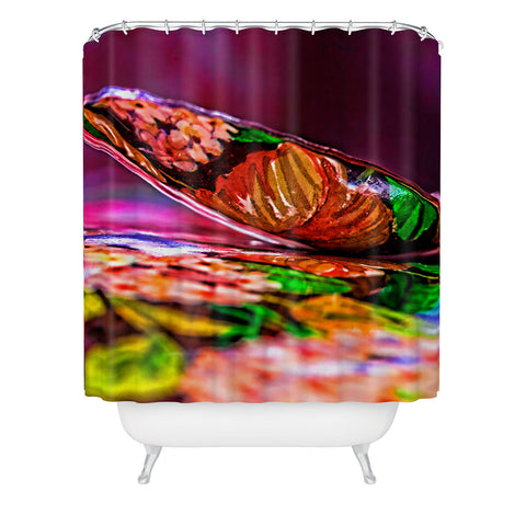 Barbara Sherman Dayglo Spoon Shower Curtain