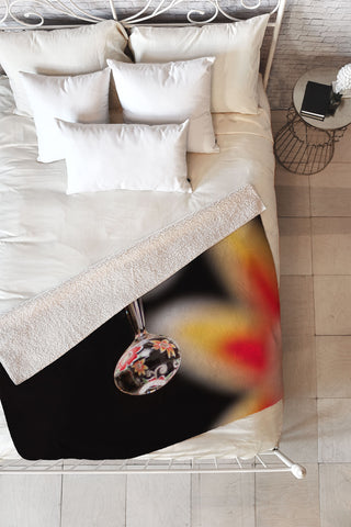 Barbara Sherman Floral Drop Fleece Throw Blanket