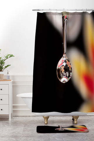 Barbara Sherman Floral Drop Shower Curtain And Mat