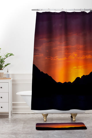 Barbara Sherman Sunset Glory Shower Curtain And Mat