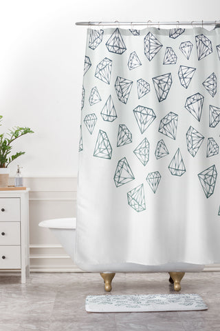 Barlena Diamond Shower Shower Curtain And Mat