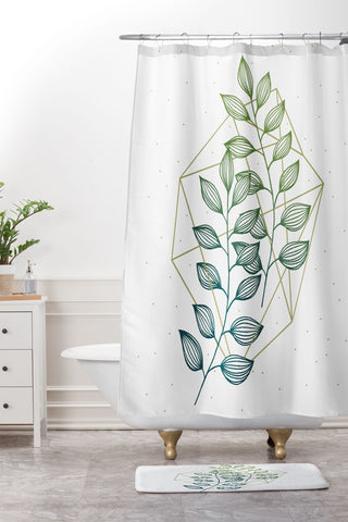 Barlena Geometry and Nature III Shower Curtain And Mat