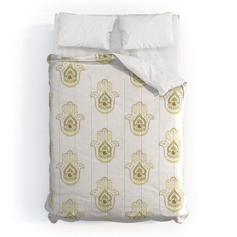 Barlena Hamsa Hand Gold Comforter