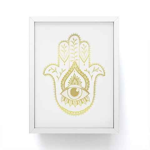 Barlena Hamsa Hand Gold Framed Mini Art Print