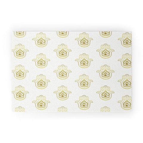 Barlena Hamsa Hand Gold Welcome Mat