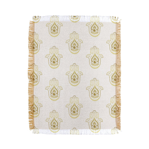 Barlena Hamsa Hand Gold Throw Blanket