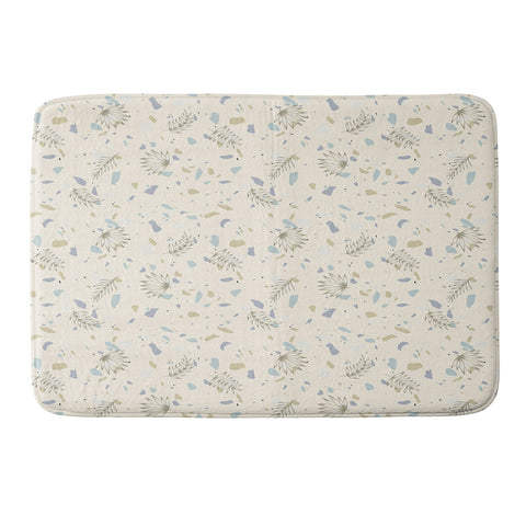Barlena Leaves on Terrazzo Memory Foam Bath Mat