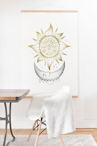 Barlena Magical Sun and Moon Art Print And Hanger