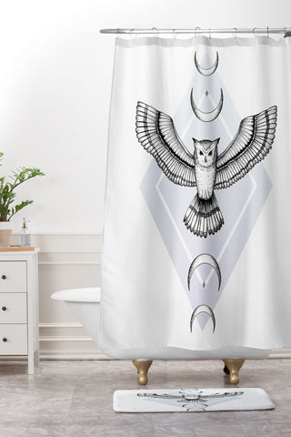 Barlena Mystic Owl Shower Curtain And Mat