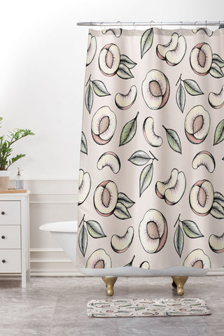 Barlena Peachy Shower Curtain And Mat