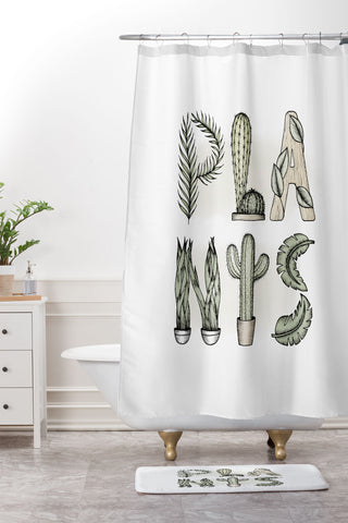 Barlena Plants Shower Curtain And Mat