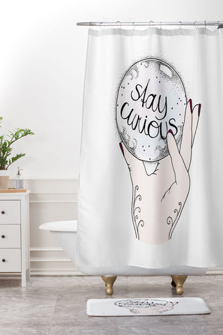 Barlena Stay Curious Shower Curtain And Mat