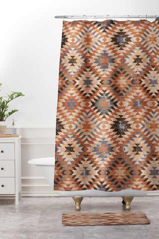 Becky Bailey Arizona Southwestern Tribal Shower Curtain And Mat