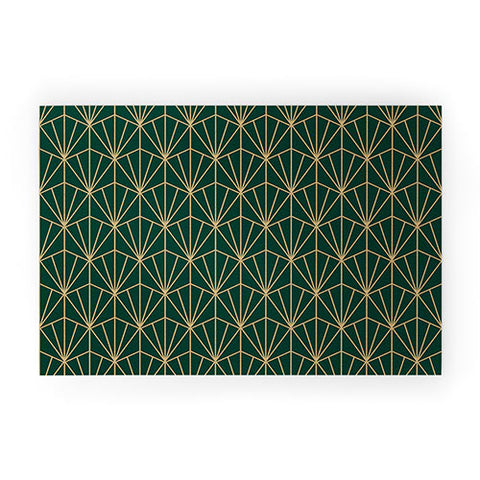 Becky Bailey Art Deco Vector in Green Welcome Mat