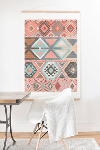 Becky Bailey Aztec Artisan Tribal in Pink Art Print And Hanger
