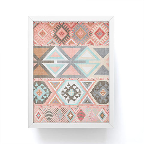Becky Bailey Aztec Artisan Tribal in Pink Framed Mini Art Print