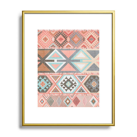 Becky Bailey Aztec Artisan Tribal in Pink Metal Framed Art Print