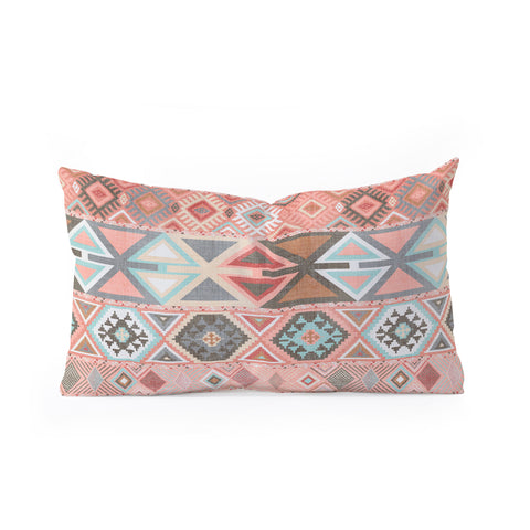 Becky Bailey Aztec Artisan Tribal in Pink Oblong Throw Pillow