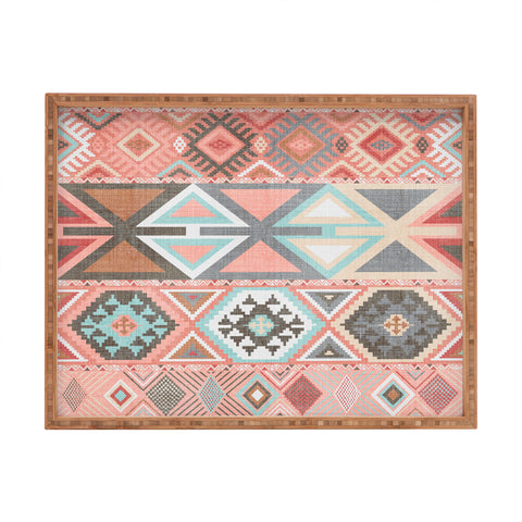 Becky Bailey Aztec Artisan Tribal in Pink Rectangular Tray