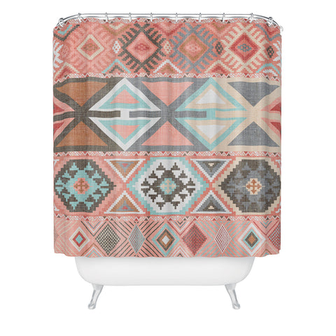 Becky Bailey Aztec Artisan Tribal in Pink Shower Curtain