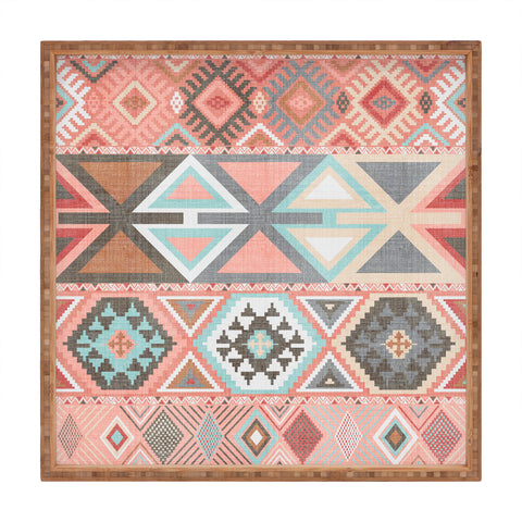 Becky Bailey Aztec Artisan Tribal in Pink Square Tray