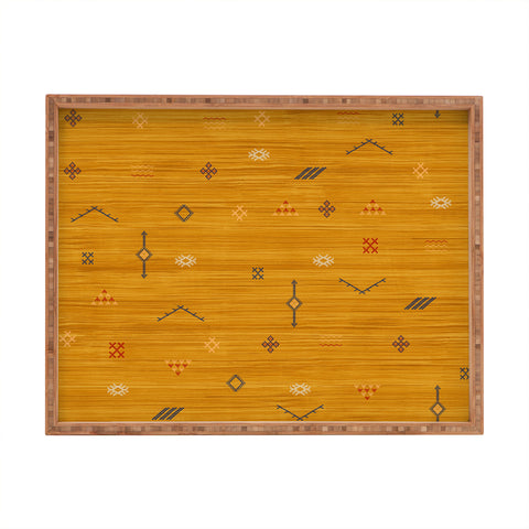 Becky Bailey Cactus Silk In Gold Rectangular Tray