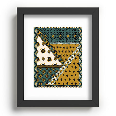 Becky Bailey Carol in Green and Gold Recessed Framing Rectangle