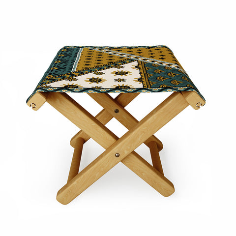 Becky Bailey Carol in Green and Gold Folding Stool