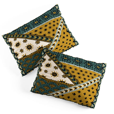 Becky Bailey Carol in Green and Gold Pillow Shams